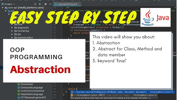 OOP Programming using Java - Abstraction (Abstraction for class, method and variable; final keyword)