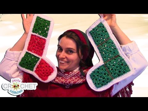 Vintage Granny Square Christmas Stockings Crochet Pattern & Tutorial