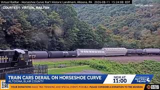 Several train cars derail on historic Horseshoe Curve in Altoon