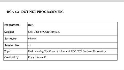 S41|C# | ADO.NET |DB Transaction