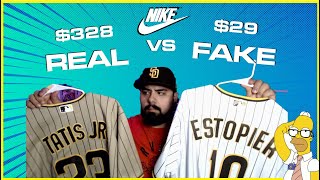 REAL ($384) VS FAKE ($25) |  NIKE MLB JERSEY REVIEW