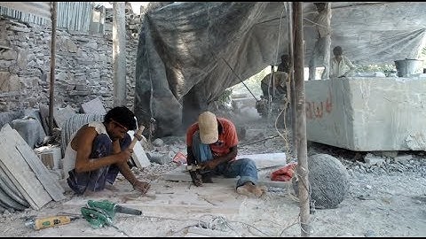 Carving Marble 3D wall pannel using chisel and hammer | INDIA