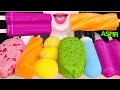 ASMR RAINBOW ICE CREAM *GREEN TEA, GRAPE, STRAWBERRY, ORANGE 무지개 아이스크림 *녹차, 쌍쌍바 먹방 EATING SOUNDS