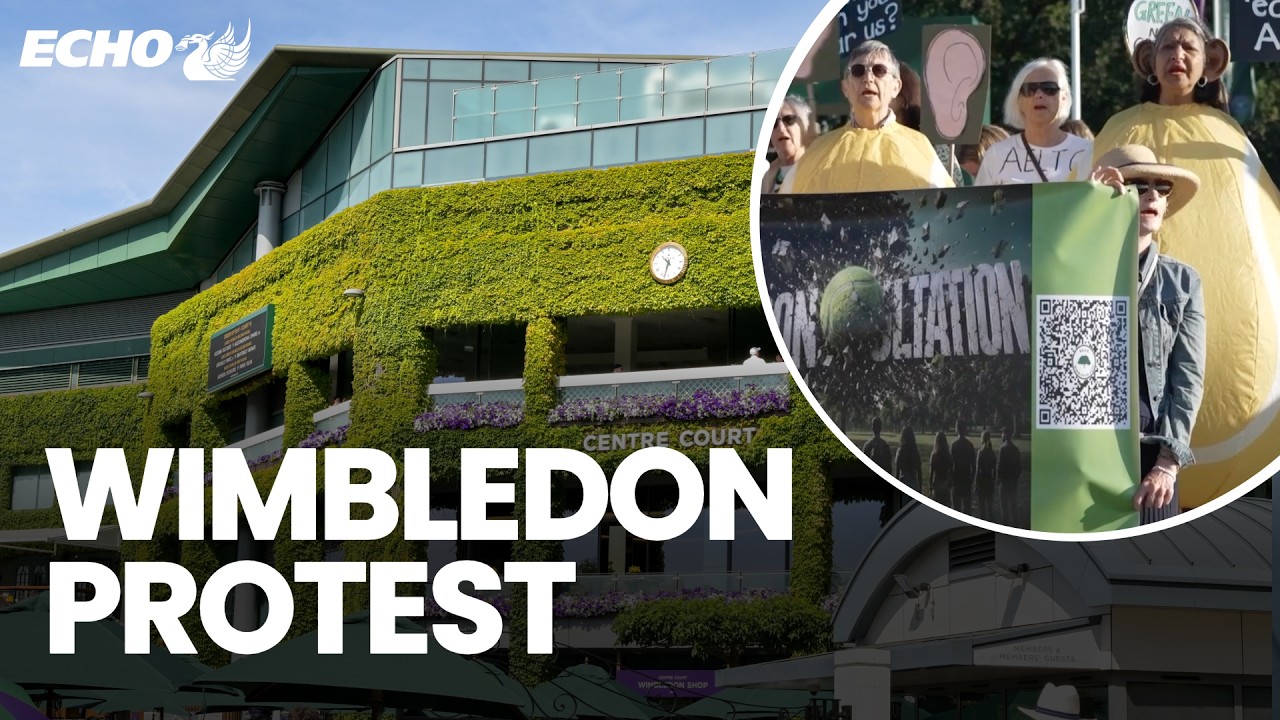 protesters in wimbledon park