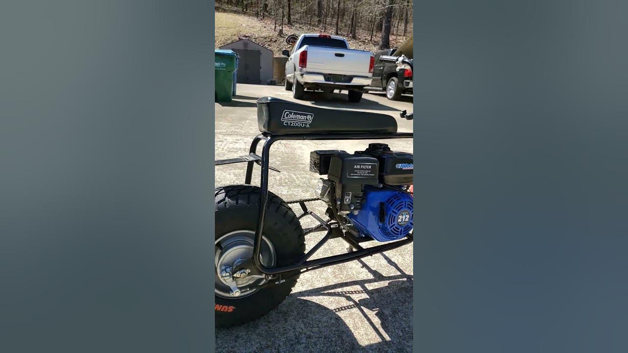 new SUNF street tires on coleman ct200ua mini bike YouTube