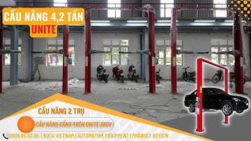 Cầu nâng 2 trụ giằng trên Unite U-T42A | Cầu nâng 2 trụ sửa chữa ô tô