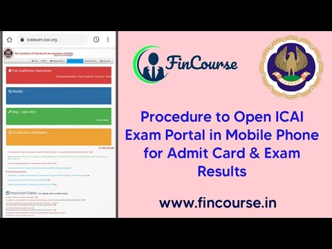 Procedure to Open ICAI Exam Portal icaiexam.icai.org in Mobile Phone- FinCourse