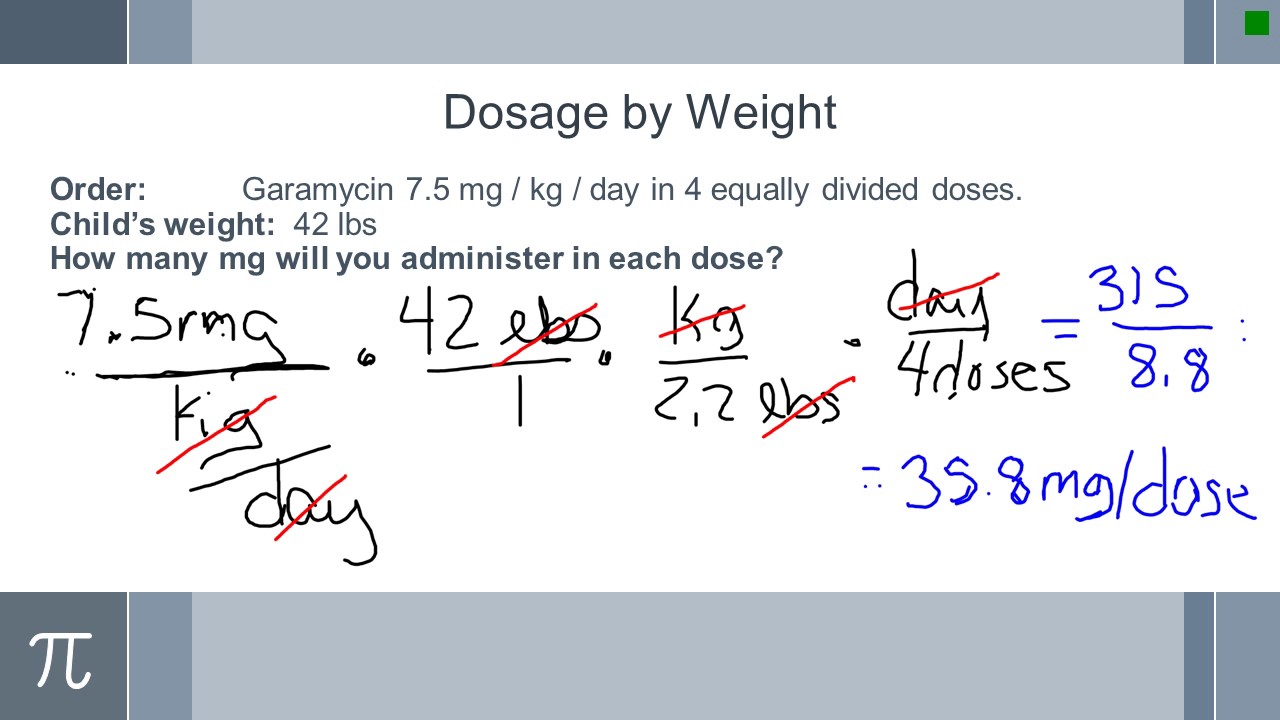 simple nursing dosage calculations