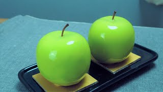 Green apple mousse cake dessert!