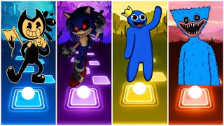 Bendy vs Sonic Exe vs Rainbow Friends vs Huggy Wuggy - Tiles Hop EDM Rush!