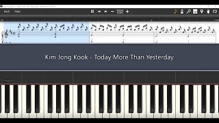 Kim Jong Kook - Today More Than Yesterday | Piano Tutorial (Synthesia)