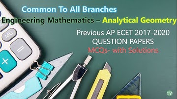 AP ECET 2017 - 2020 Previous Paper MCQs || Engineering Maths || Common to All || Analytical Geometry