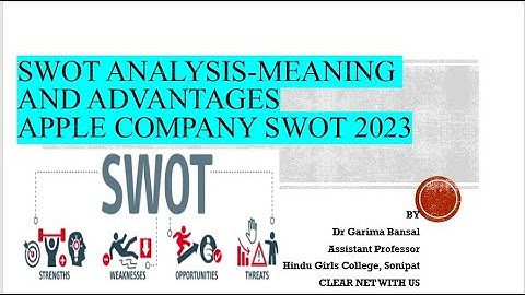 SWOT ANALYSIS II MEANING II ADVANTAGES II APPLE CO. SWOT 2023 II BCOM II BBA II MCOM II MBA