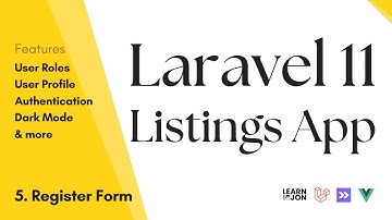 Laravel 11, Inertia JS, Vue JS Listing App: #5 User Register Form