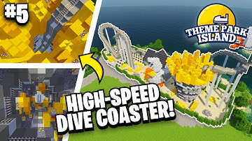 Working DIVE COASTER In Minecraft! - Theme Park Island (Ep.5)