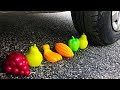 Crushing Crunchy & Soft Things by Car! - EXPERIMENT: Car VS Fruits (TOYS)