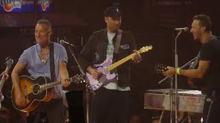 Video thumbnail of ""Working on a Dream & Dancing in the Dark" Coldplay & Bruce Springsteen@New York 6/5/22"