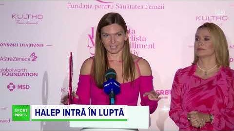 La prima apariție publică după ce a fost suspendată, Simona Halep a aprins lumina roz