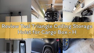 Review Teal Triangle Ceiling Storage Hoist for Cargo Box - Heavy Duty Garage Storage Lift - Garage P