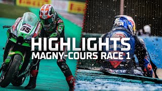 RACE 1 HIGHLIGHTS: Razgatlioglu and Rea crash out from the lead battle  | 2022 French Round