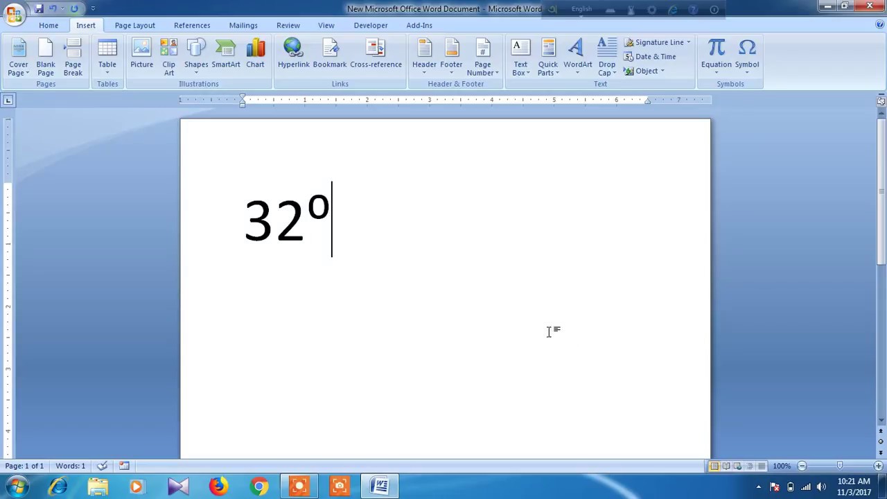How To Insert Degree Symbol In Word