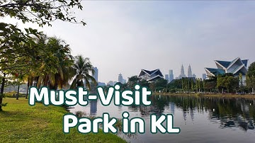 Beautiful lake and [3 of the 4 KL tallest towers] | Taman Tasik Titiwangsa, Kuala Lumpur