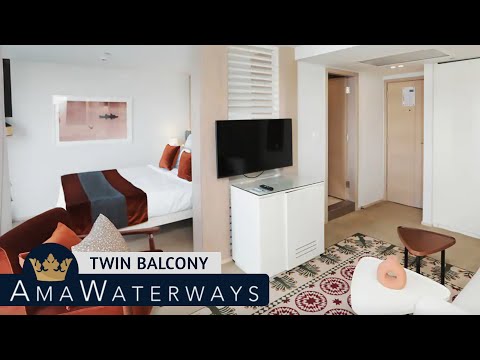 AmaDahlia Twin Balcony Stateroom walkthrough tour