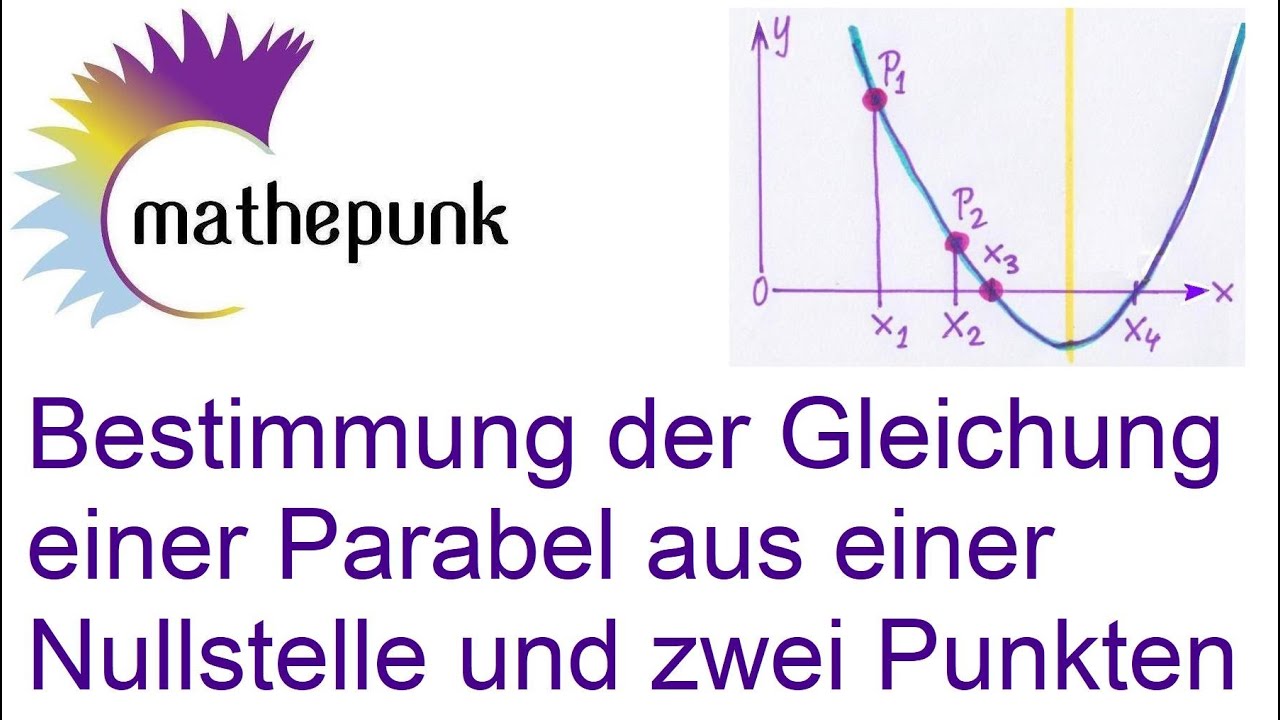 Gleichung Einer Parabel Bestimmen Mit 3 Punkten Bestimmung der Gleichung einer Parabel aus einer Nullstelle und zwei