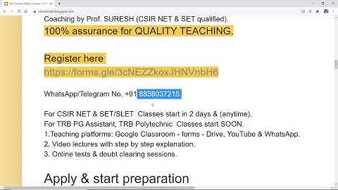 About coaching & motivation for preparation (in Tamil)