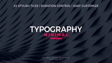 Minimal Typography (After Effects template)