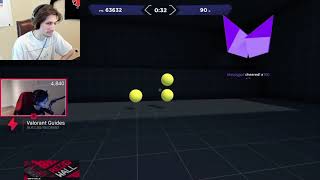 xqc attempts to get a better score than tenz on aim lab