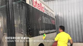 How do our buses take their 'shower'