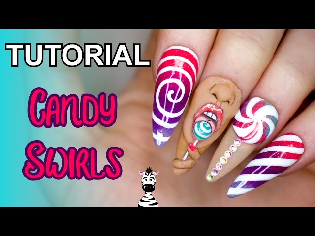 How to Create Candy & Sweets Nails - Delicious Nail Art 🍭🍰🍬 - Summer  Nails - Gel Polishes Nail Art 