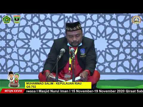 MUHAMMAD SALIM | KEPRI | Qira'at Saba'ah Murattal Dewasa | MTQN XXVIII Provinsi Sumatera Barat 2020
