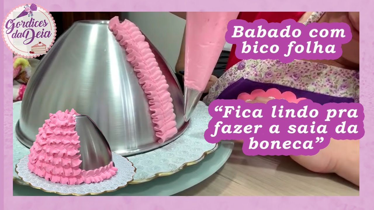 DECORAÇÃO COM BICO FOLHA | ÓTIMO PRA FAZER A DECORAÇÃO DA SAIA DO BOLO BONECA @cortesdadeia