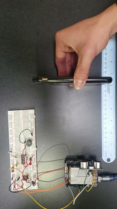 Ultrasonic Sonar-powered Proximity Sensor and Alarm test