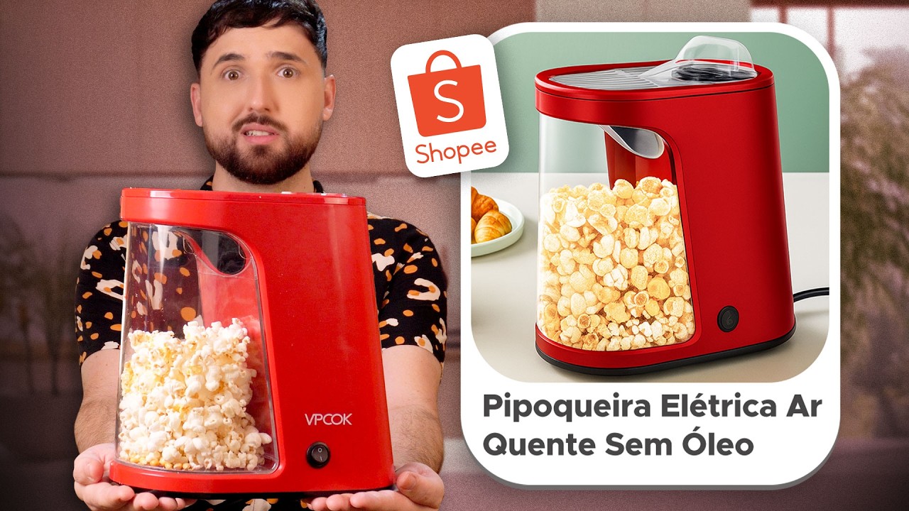 😱 Comprei uma PIPOQUEIRA AIR FRYER da Shopee | Pipoqueira Elétrica de Ar Quente Sem Óleo