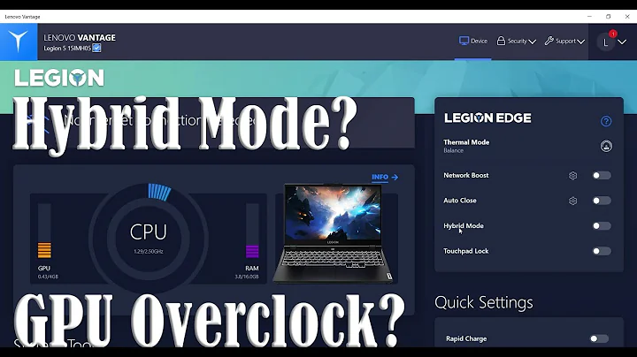 레노보 리전 5의 하이브리드 모드와 GPU 오버클럭에 대해 알아보세요!