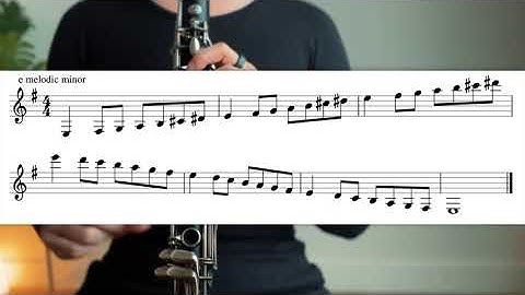 E Melodic Minor Scale for Clarinet in 3 Octaves