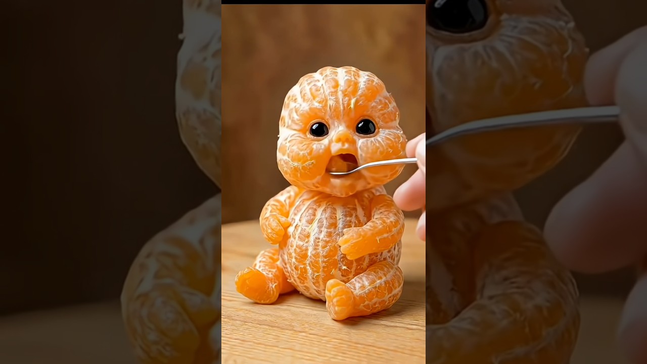 Feeding the Cutest Tiny Orange Baby! Food Art Comes to Life🍊🥄🍊