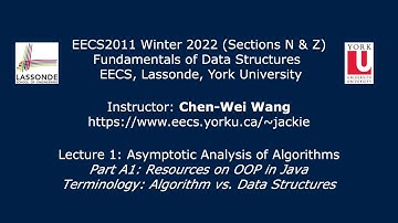 [HD] EECS2011 W22 - Lecture 1 - Part A1 - Resources, Algorithm vs. Data Structures