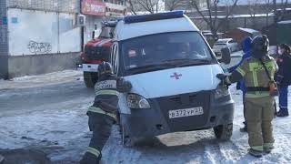 Двух человек спасли при пожаре в бараке на улице Карла Маркса в Хабаровске | 12.02.2024