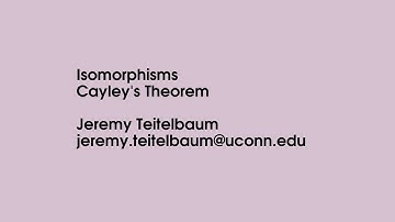 Isomorphisms: Cayley