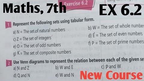 Exercise 6.2 Class 7th Maths kpk and Punjab textbook| New course 2022 and 2023 | unit 6 sets Ex 6.2