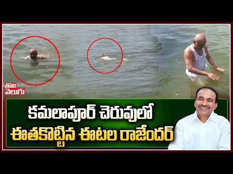 కమలాపూర్ చెరువులో ఈతకొట్టిన ఈటల రాజేందర్ | Etela Rajender Swimming in Kamalapur Pond | Tolivelugu TV