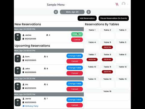 Restaurant Reservation System