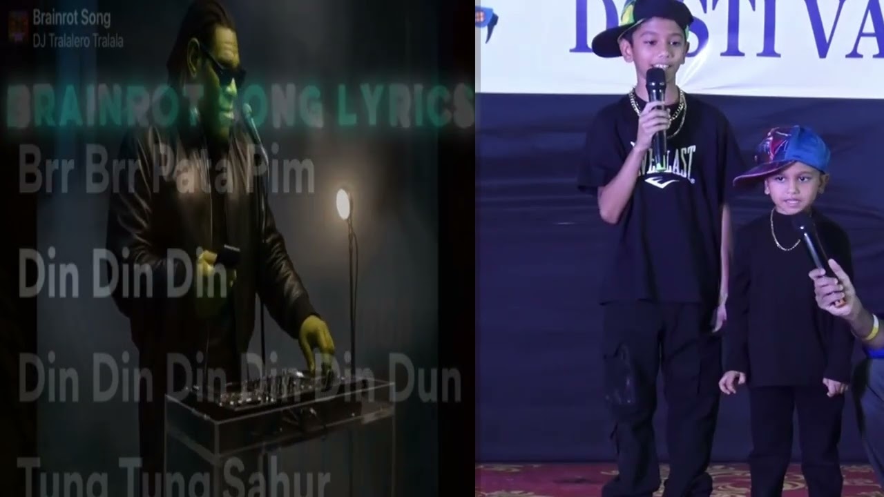 Jumprope+Mingle+Brainrot Mashup song by two Indian kids