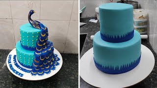 Peacock Birthday Fondant Cake Recipe|Peacock Theme Cake Decorating |Beautiful Peacock Birthday Cake