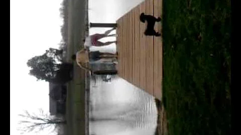 Trisha-Lea - Jumping in the pond in my backyard du...