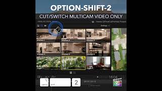Final Cut Pro Shortcut | Option-Shift-2 | Cut/Switch Multicam Video Only